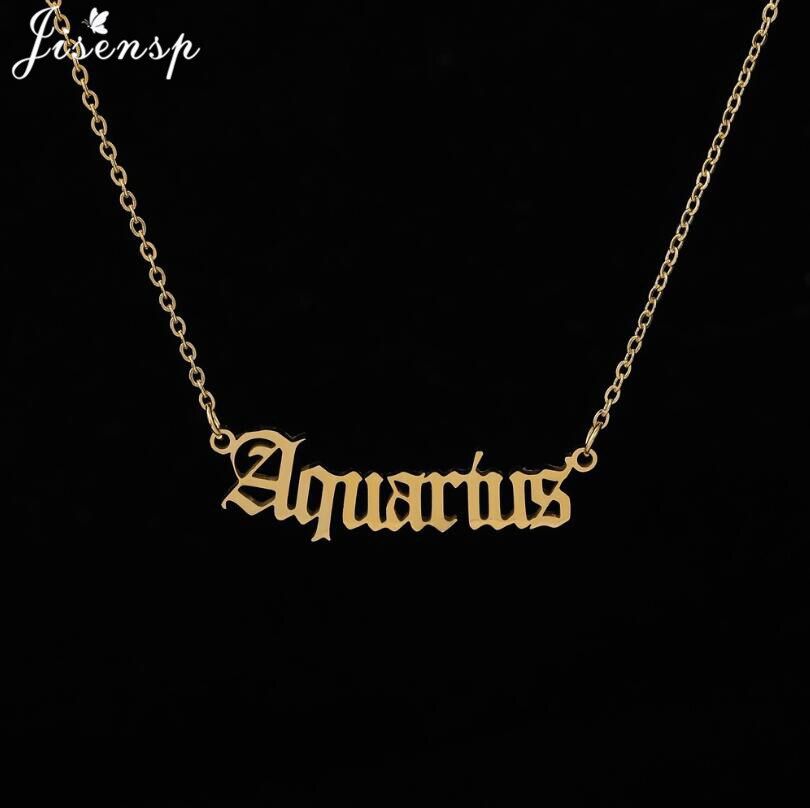 Punk 12 Horoscope Star Zodiac Sign Pendant Necklace Aries Leo 12 Constellation Choker Necklaces Women Kids Christmas Gifts