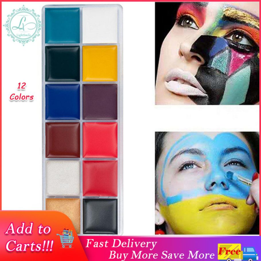 12 Colors Face Paint Kits, Non-Toxic & Hypoallergenic Face Body Art Oil Bodypainting Easy to Apply and Remove Party Halloween Makeup Sets