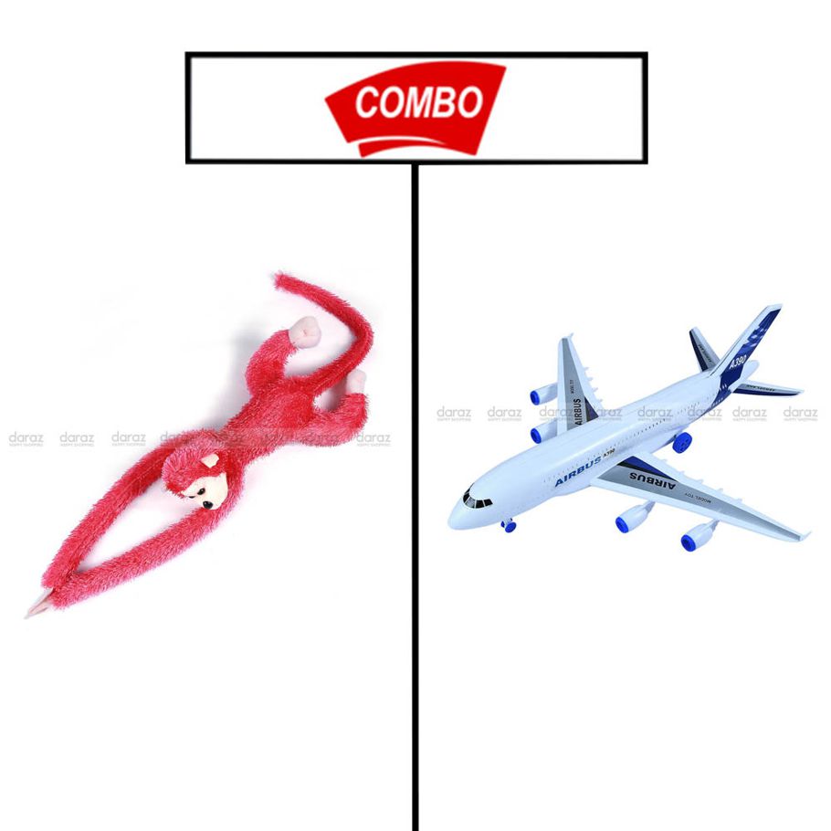 Hanging Monkey & Airline Airplane Combo Pack For Kids