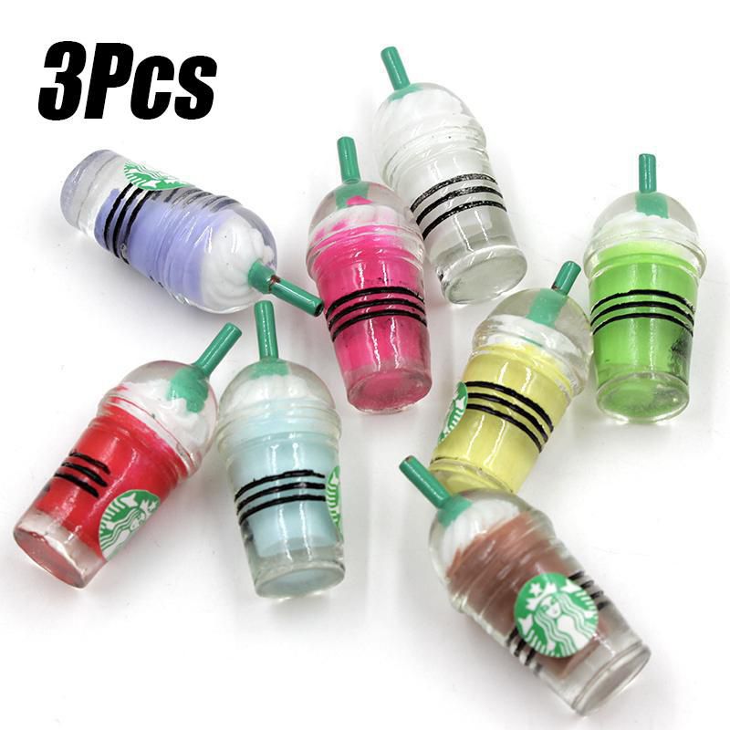 Coffee Straw Cup Charms For Slime Addition All Ice Cream Slimes Polymer Filler For Resin Slime Kit Clay Accessories Kids Toys