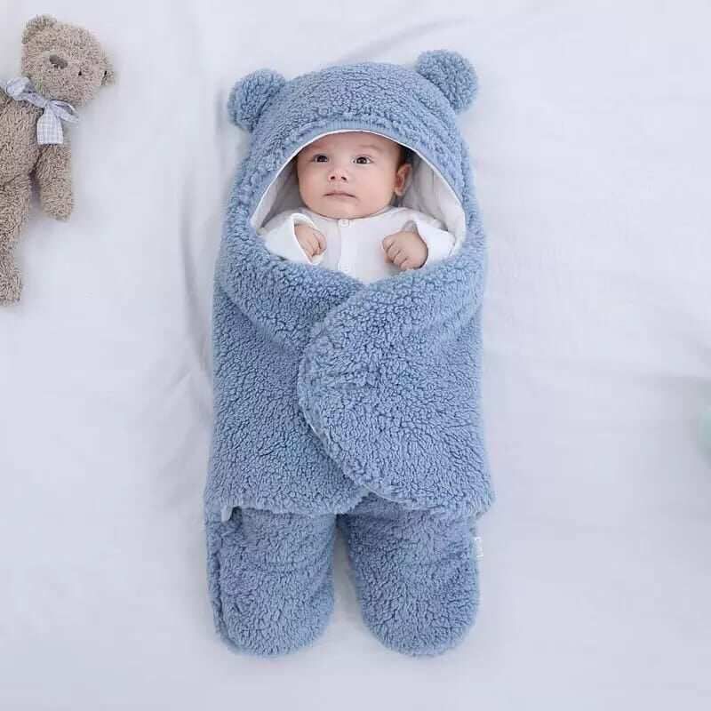 Soft Newborn Baby Wrap Blankets Baby Sleeping Bag Envelope For Newborn Sleepsack 100% Cotton thicken Cocoon for baby 0-6 Months - Baby Bed Sleeping Bag Swaddle Wrap Blanket Gift for Baby Boys Girls- 1 Pcs