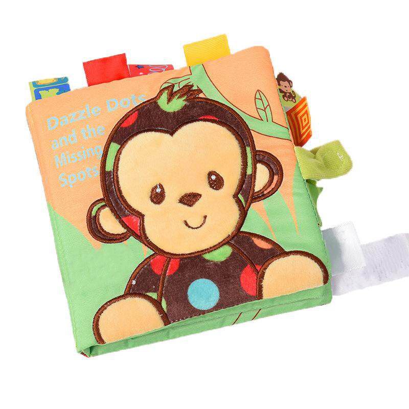 Panda Online Newborn Baby Soft Eerly Early Development Activity Cloth Books（Monkey）