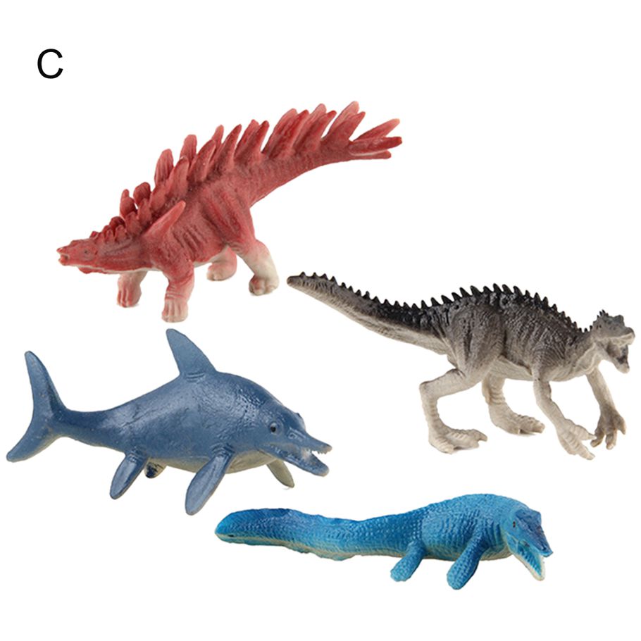 4Pcs/Set Dinosaur Figurine Lovely Delicate Craft PVC Ankylosaurus Stegosaurus Spinosaurus Figurine for Show