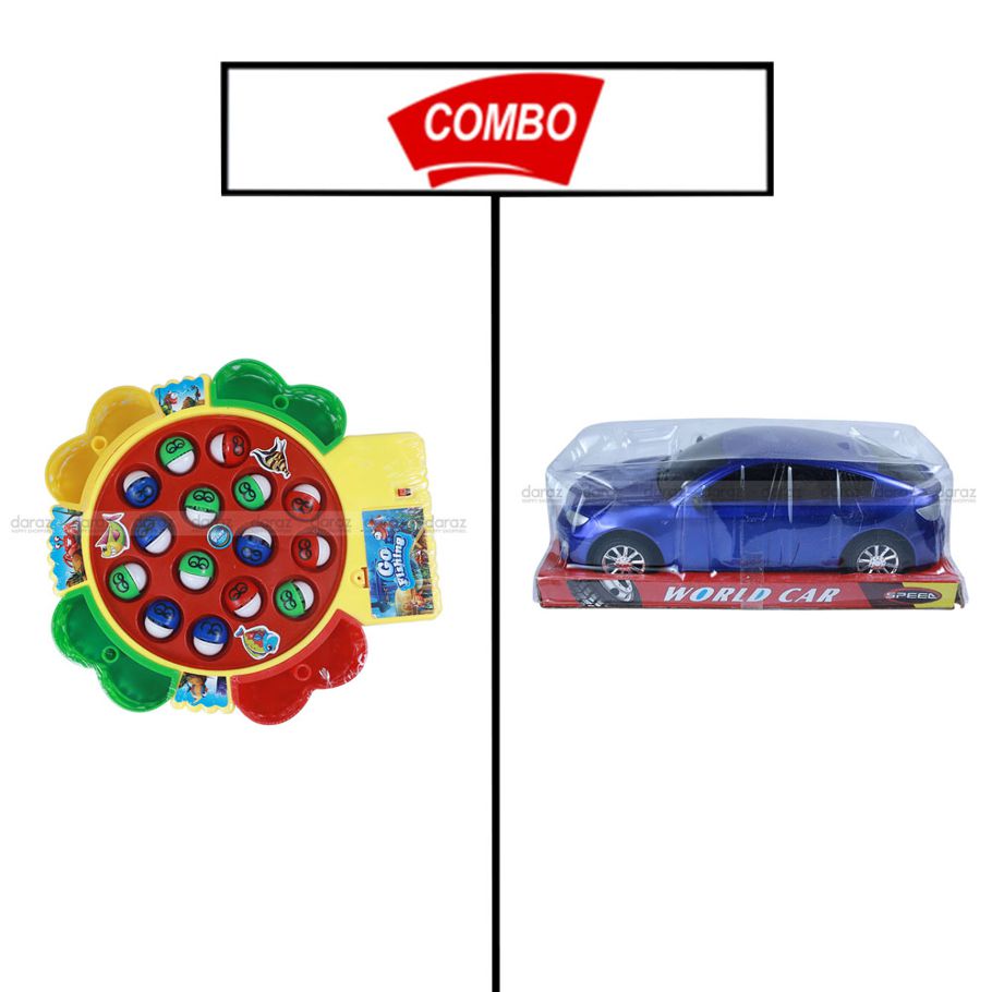 FISHING TOY GAME FOR KIDS & TOY CAR SET COMBO