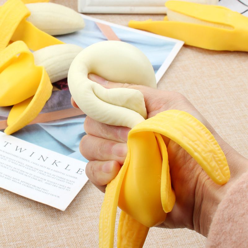 1 piece Cute Spoof Peeling Banana Squishy Fidget Toys Anti Stress Stress Relief Decompress Squeeze Prank Tricks Kids Toy for Gifts