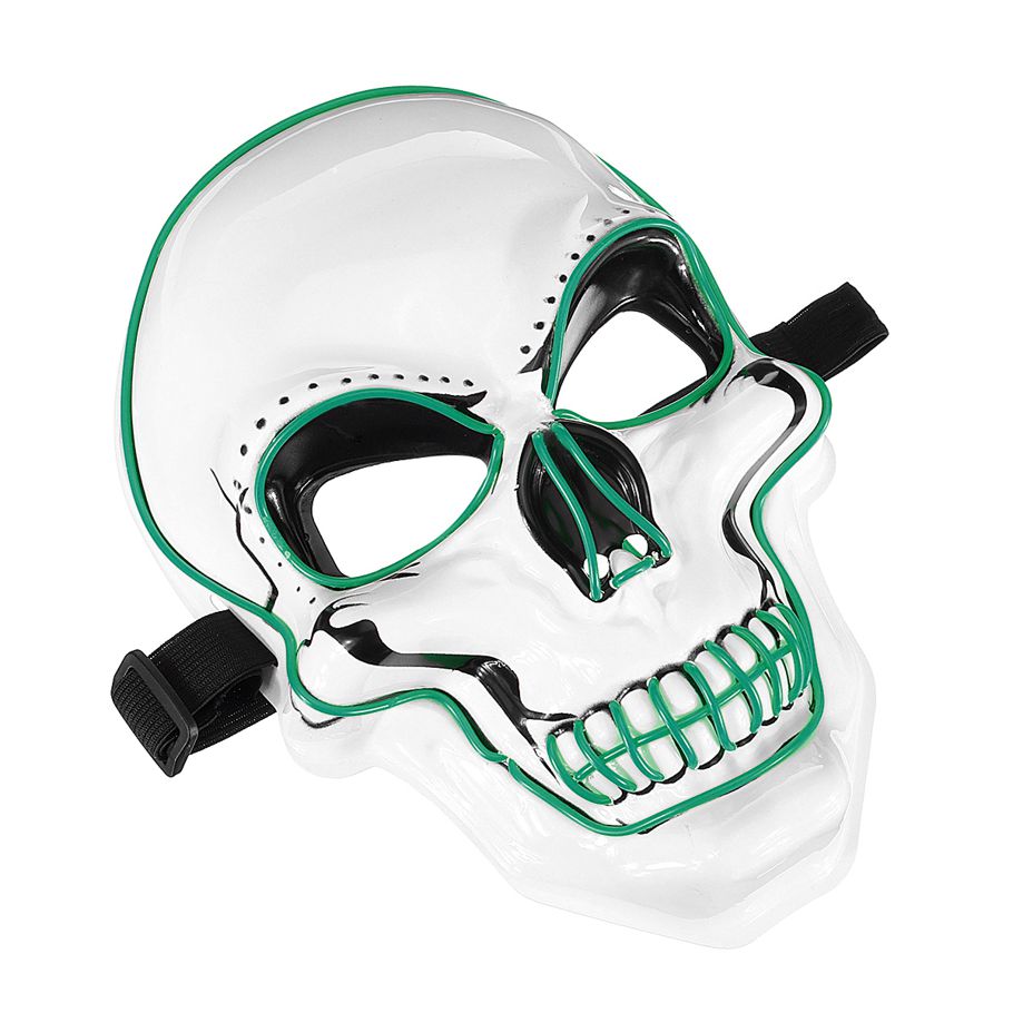 【New Arrivals】Halloween LED Light Skull Head Face Masks Carnival Night Cosplay Costume Props