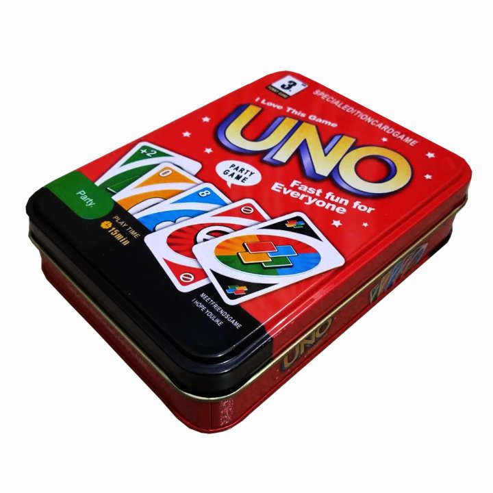 UNO Classic family fun luxury version card game in Iron box
