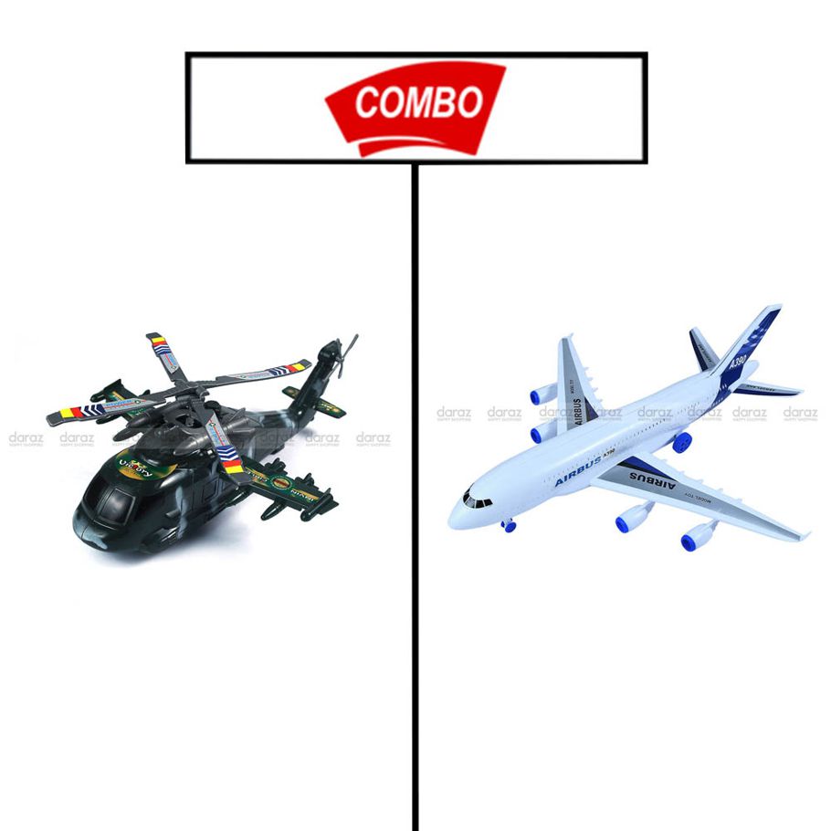 ACTION HELECOPTER & AIRLINES AIRPLANE COMBO PACK