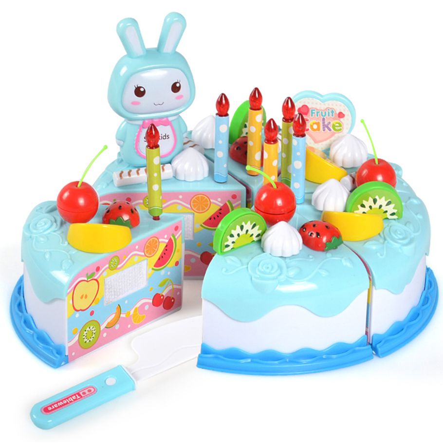 Children Simulation Birthday Fruit Cake Set DIY Play House Toys Props Kids Gift
