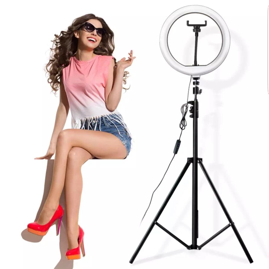 Ring Light 26CM/10Inch LED with fill Ring Light Tripod Stand 2.1 meter/6.7Foot For Studio SET/YouTuber /Tik-Tok/Likes video/ Makeup Photography/Facebook Live Streaming Beauty Light