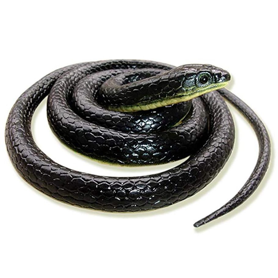 Realistic Fake Rubber Toy Snake Black Fake Snakes 49 Inch Long April Fool's Day