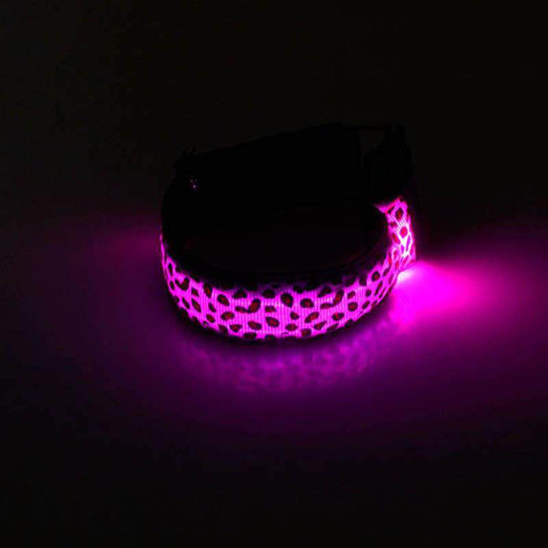Leopard Hand Strap Wristband LED Reflective Light Shine Flash Glowing Luminous Armband Bracelets Wrist Holiday Biking Light