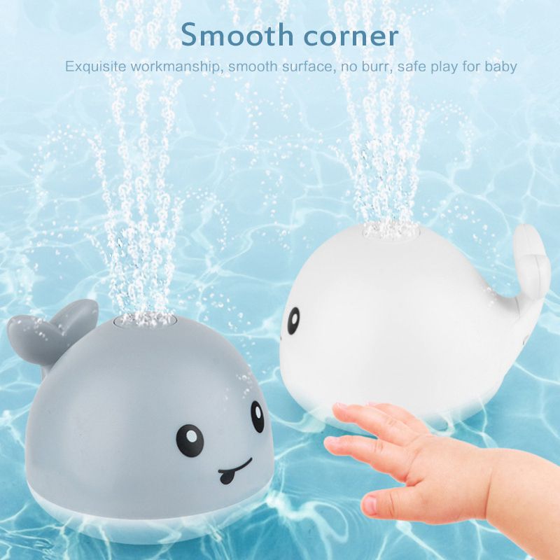 Bath Toys Water Toys Baby Children Whale Electric Induction Sprinkler Music Colorful Lights Baby Play Animals Swimming Float Toy
