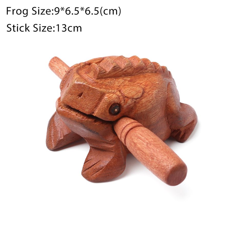 1Set Wooden Money Frog Decompress Toys Musical Symbol Percussion Rasp with Stick Kids Gifts Decoration Musical Toy