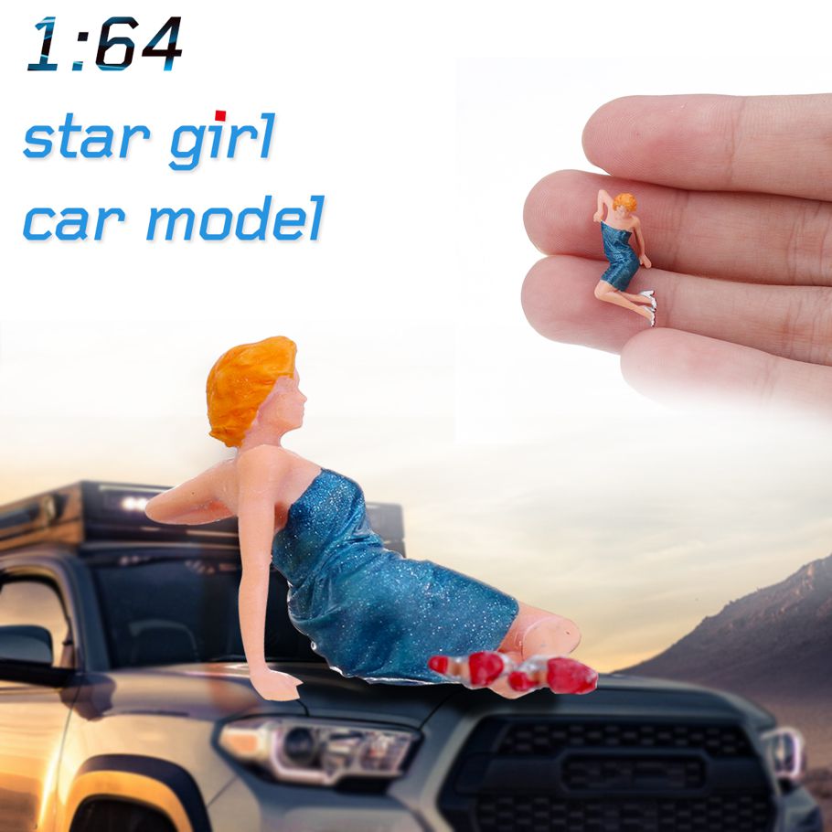 Amusing RM Character 1: 64 Star Girl Car Model PVC 1PCS Figure Scene Model