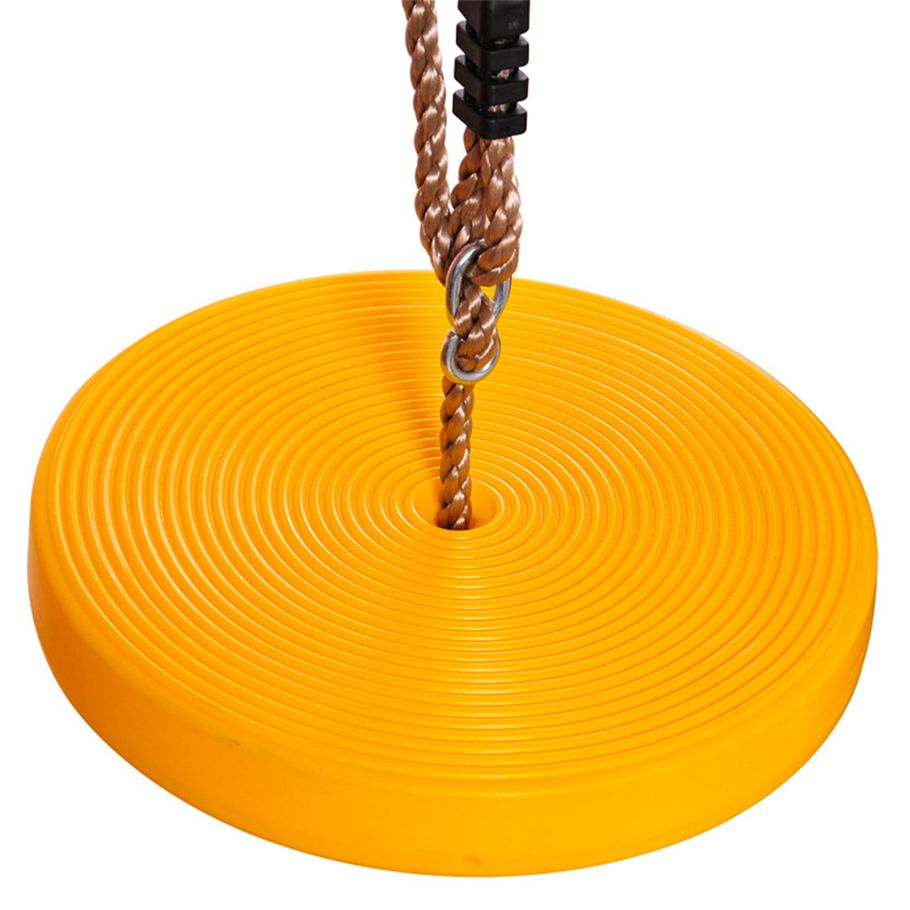 ldren Round Disc Swing Seat Height-adjustable Plastic Swing with Rope Set Random Color and Style