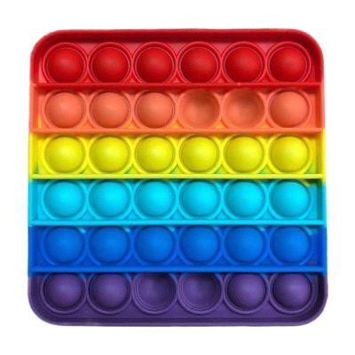 Push Pops Square Fidget Toys Bubble Sensory Squishy Stress Reliever Autism Needs Anti-stress Pop-It Rainbow  Children Toy