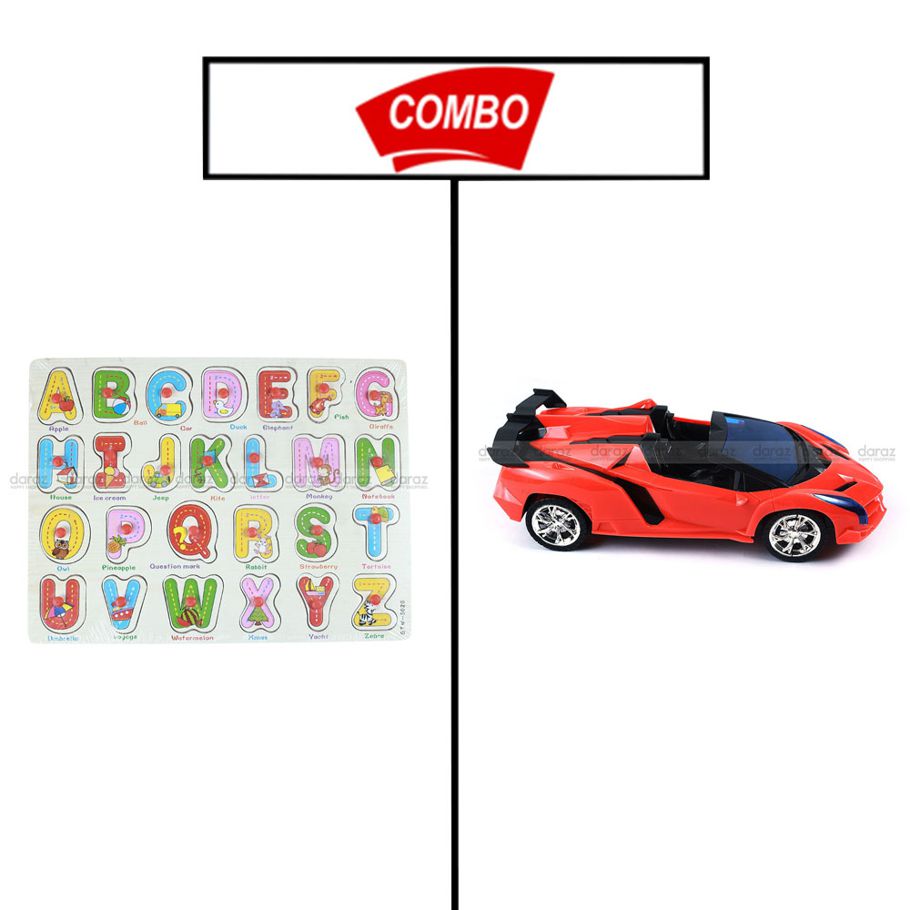 CHARACTER LETTER BOARD GAME WITH RACING TOY CAR COMBO PACK FOR KIDS