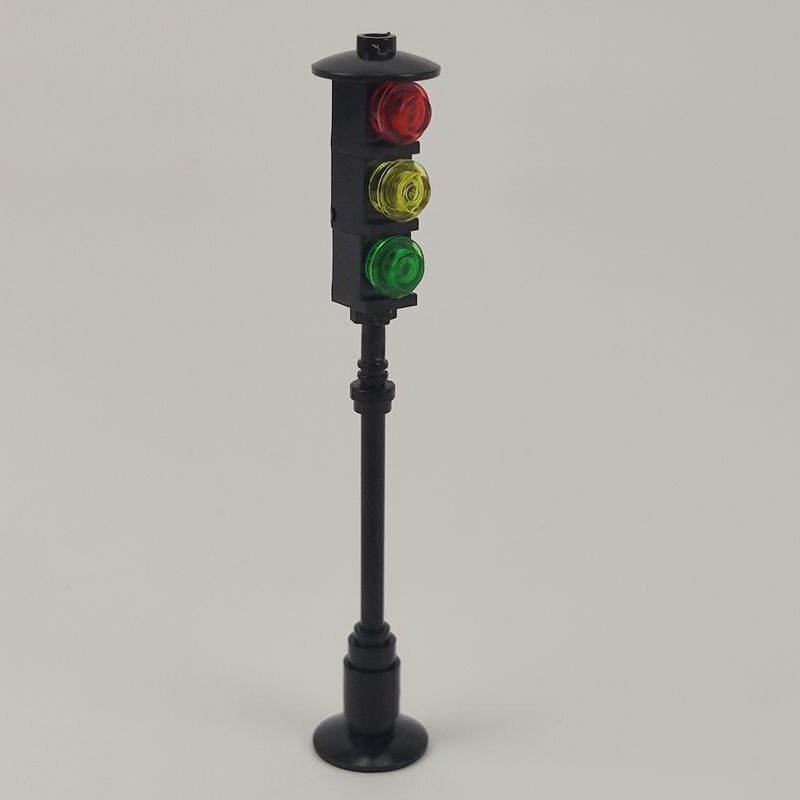 Creator City Street Light Lamp Post Traffic Lights Road Signs Hook Rotatable MOC Accessories Parts Block Toy Creators Cities Kit