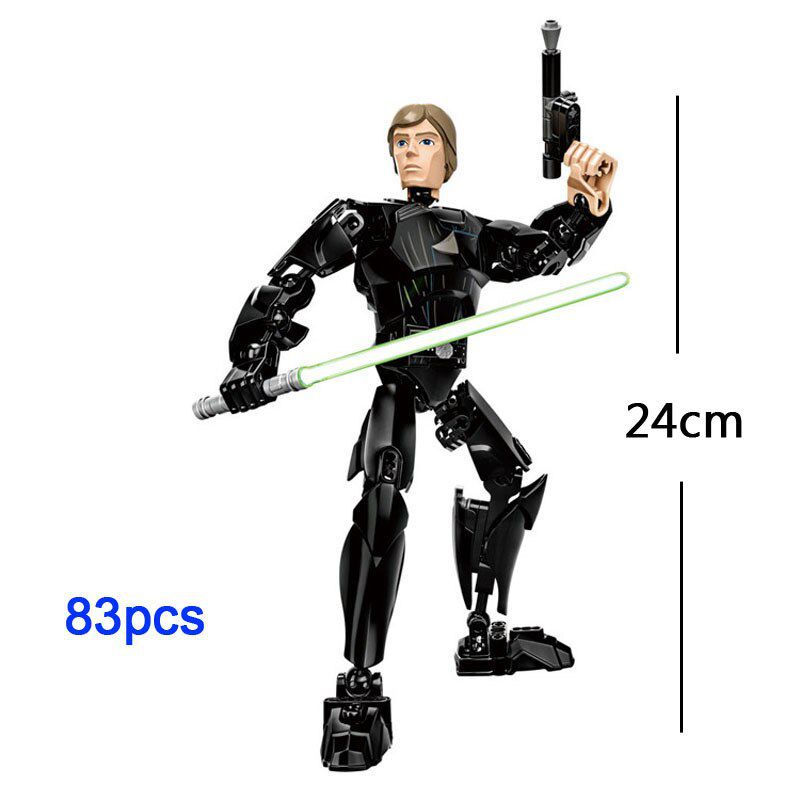Bricks Star Wars General Grievious Blocks Figure Clone Trooper Figuras Mandalorian Darth Mual Leia Rey Luke Vader Toys For Boys