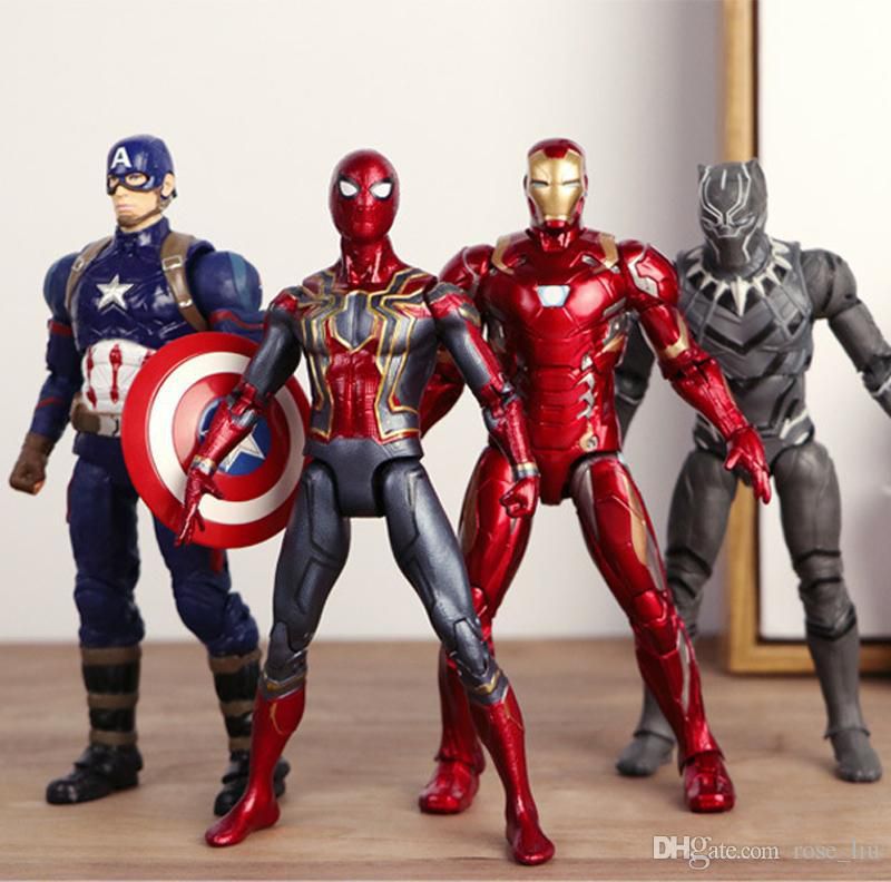Avengers Toys Set - Captain America, Ironman, Pantha and Spider Man