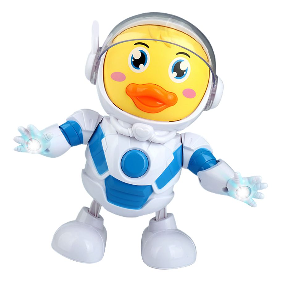 Dancing Space Duck Electric Beautiful Music Compact Duck Puzzle Enlightenment Music Swing Duck Toy for Kids