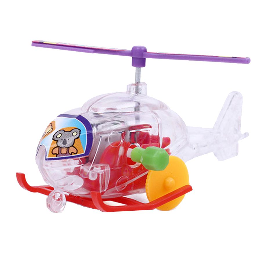 Transparent Mini Simulation Airplane Outdoor Wind Up Clockwork Toy Kids Gift