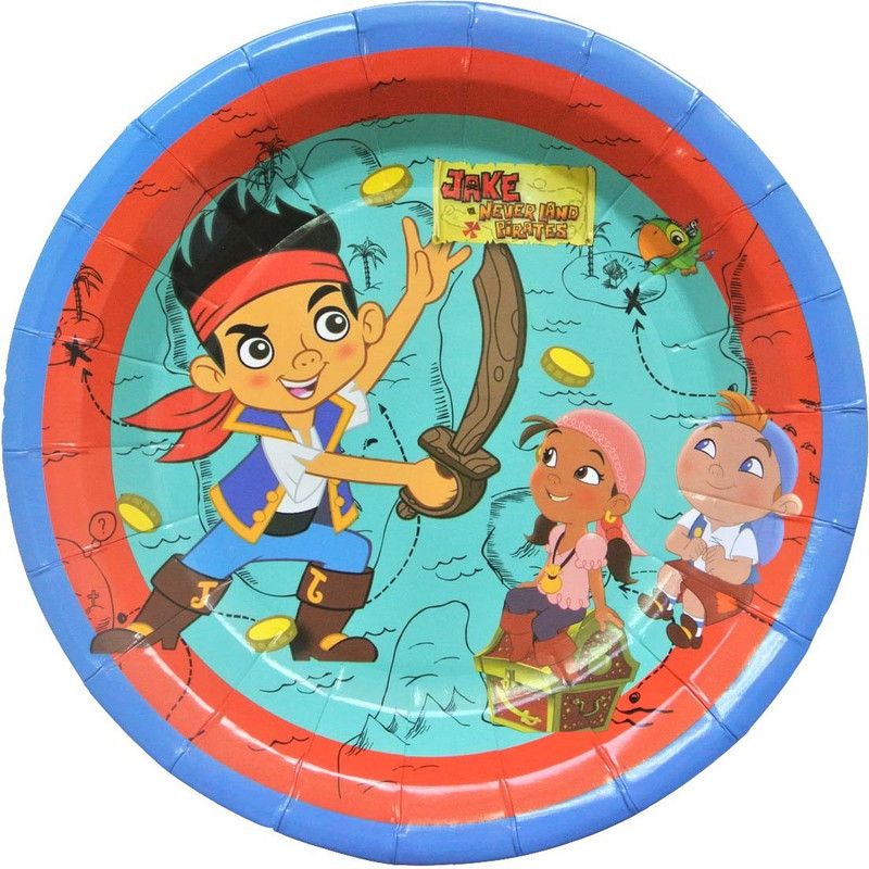 FUNCART Jake and the Never Land Pirates 9'' paper plate(8 pcs/pack) Half Plate  (Pack of 8)
