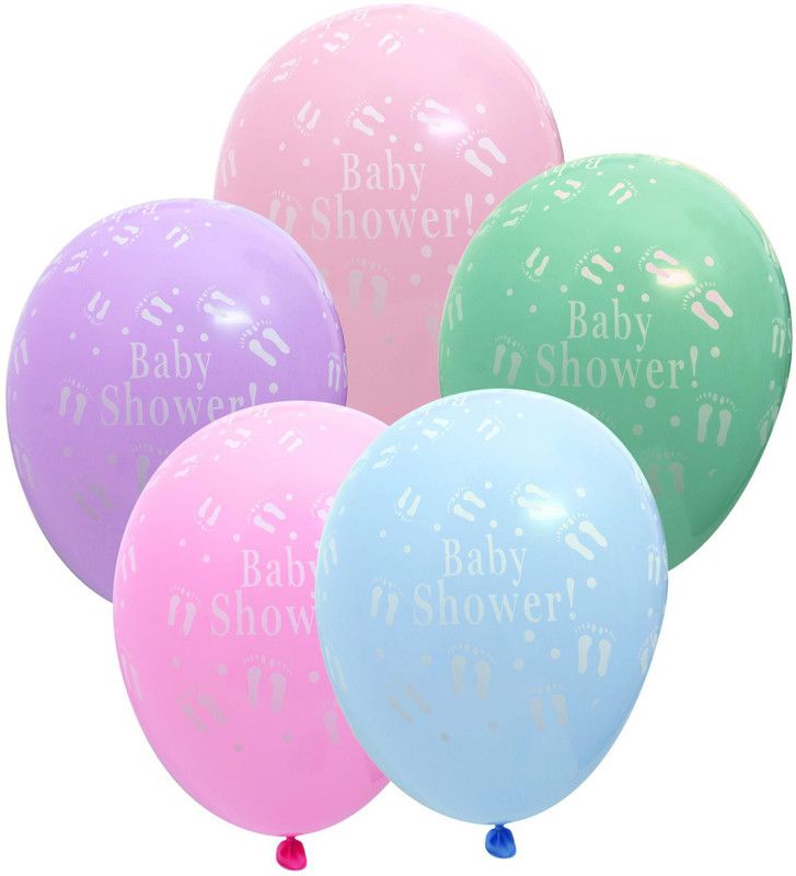 FUNCART Printed Assorted Baby Shower Printed Balloons Balloon  (Multicolor, Pack of 10)