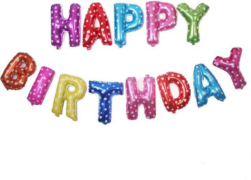 Events Framer Printed Happy Birthday Multi Letter Balloon  (Multicolor, Pack of 1)