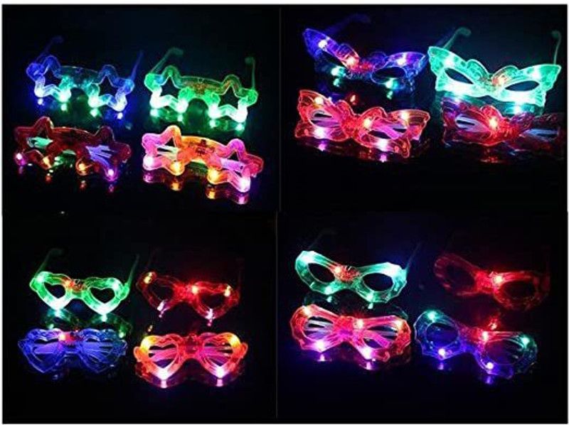 Shmaya 16 Flashing LED Goggles Party Fun Glasses for Birthday (Multicolor) Party Glow Ornament  (Pack of 16)