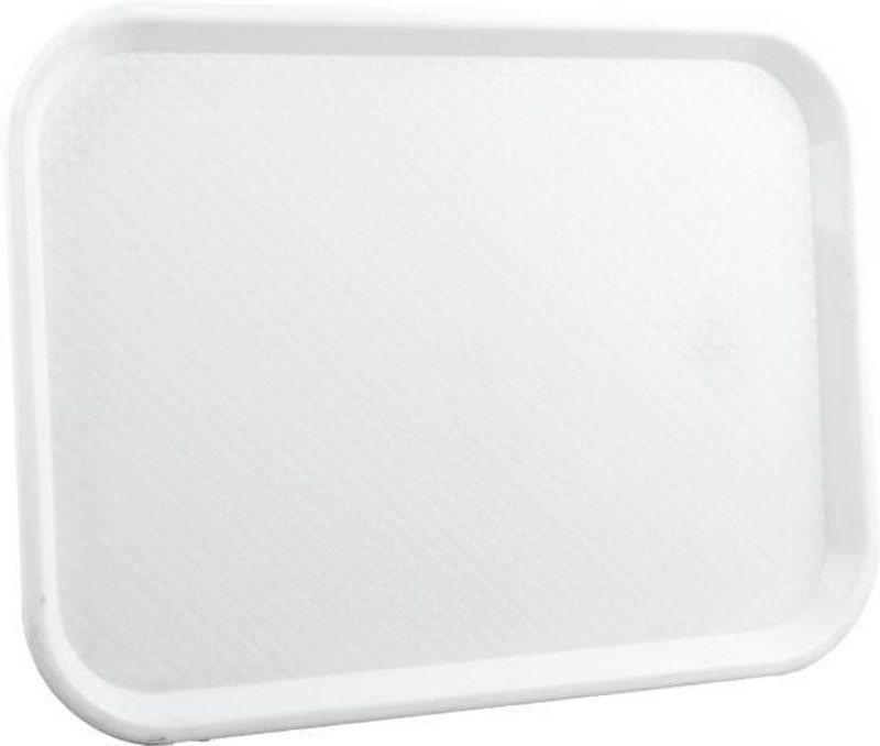 Everbuy Plastic Serving Tray Platter Rectangular Shape Plastic Trays for Drink Breakfast Tea Dinner Coffee Salad Food for Dinning Table Home Kitchen 11x14 Inches (white) (1 tray) Tray