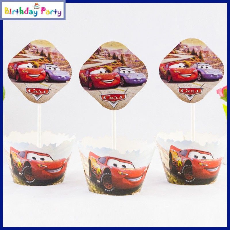 FUNCART Cars Party theme cup cake wrapper Cars paper Gift Wrapper  (Mutlicolor)