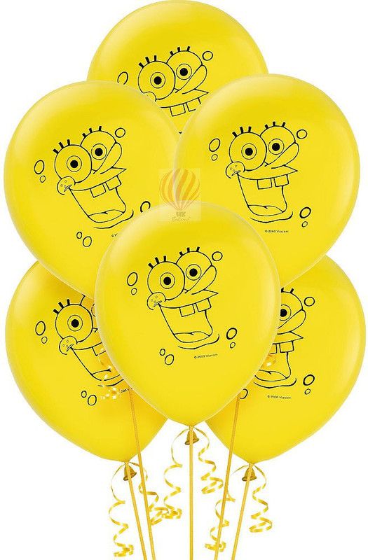 PartyballoonsHK Printed SpongeBob Balloons Birthday ( Pack of 30) Balloon  (Yellow, Black, Pack of 1)
