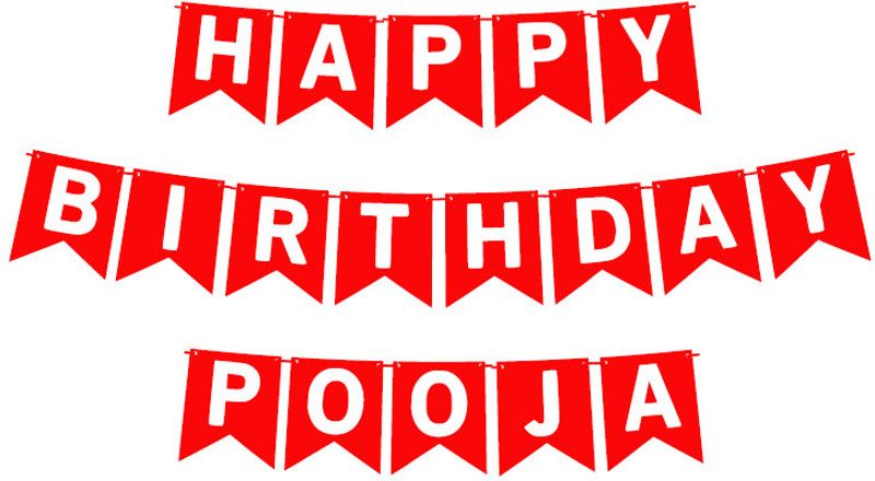Midas Craft Happy Birthday Pooja_01. Pennant Banner  (10 ft, Pack of 1)