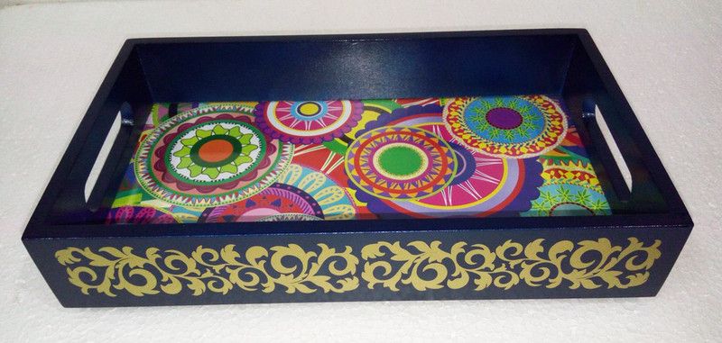 shobhamit innovatives SA_Serving Tray_Blue Circles Tray