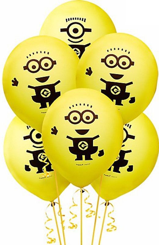 PartyballoonsHK Printed Minions Balloon  (Yellow, Black, Pack of 30)