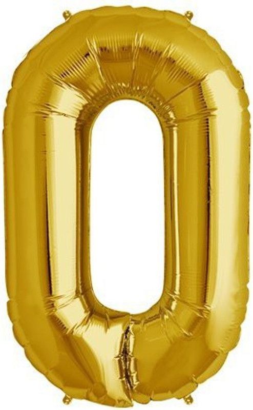 DEQUERA Solid Zero Number Foil Toy Balloon 17" Inch - Golden Balloon  (Gold, Pack of 1)