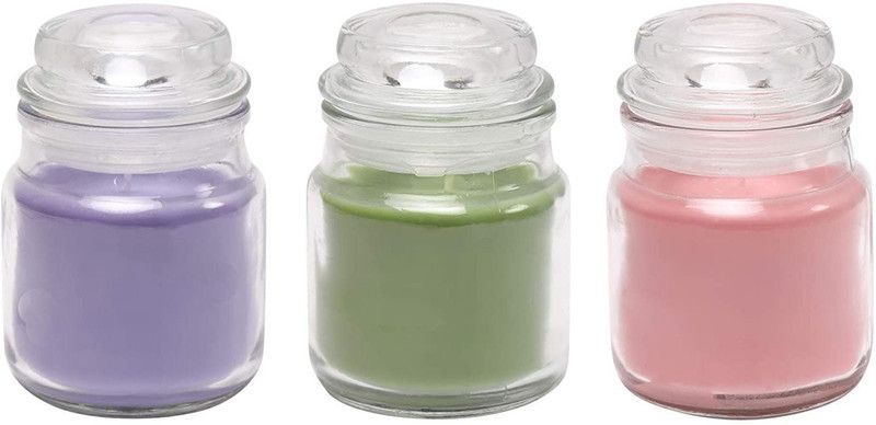 Twixxle IX®-157-NH-Jar Candles, Pack of 3 (Scented - Jasmine, Lavender &Â Lemon Grass) Candle  (Multicolor, Pack of 3)