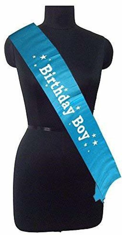 MOREL BLUE COLOR SATIN 'BIRTHDAY BOY' SASH FOR BOY'S BIRTHDAY PARTY, BIRTHDAY PARTY ACCESSORIES & DECORATION & OTHER MULTI-FUNCTIONAL USES PACK 1(65 INCH)