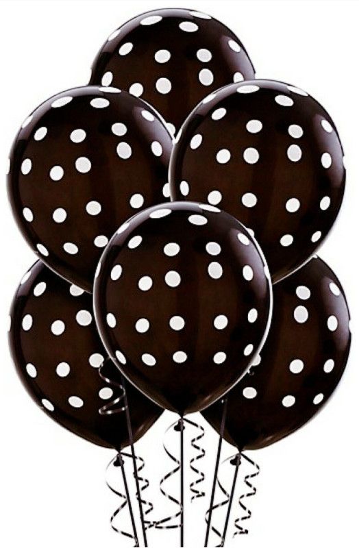 PartyballoonsHK Printed Black Polka Dot ( Pack of 50) Balloon  (Black, Pack of 50)