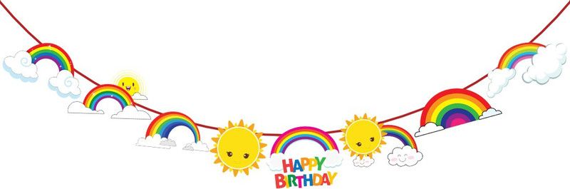 Party Propz 1pc Rainbow Theme Character Banner for Birthday Party Decoration / Kids Birthday Banner  (8 ft, Pack of 1)