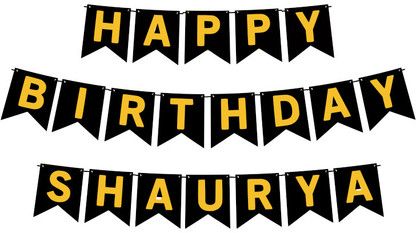 Midas Craft Happy Birthday Shaurya M Banner 02. Banner  (10 ft, Pack of 1)