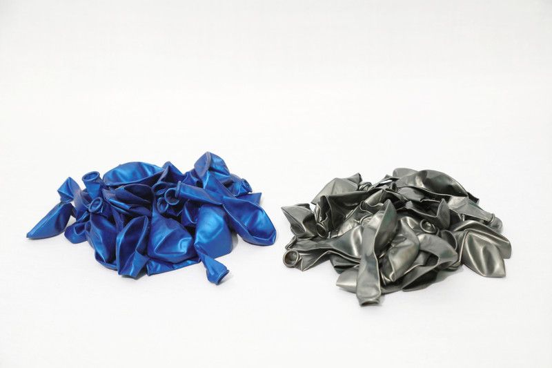 ZEONELY MART Solid (dark blue & Silver) colour Metallic HD Balloons-pack of 50 Balloon  (Multicolor, Pack of 50)