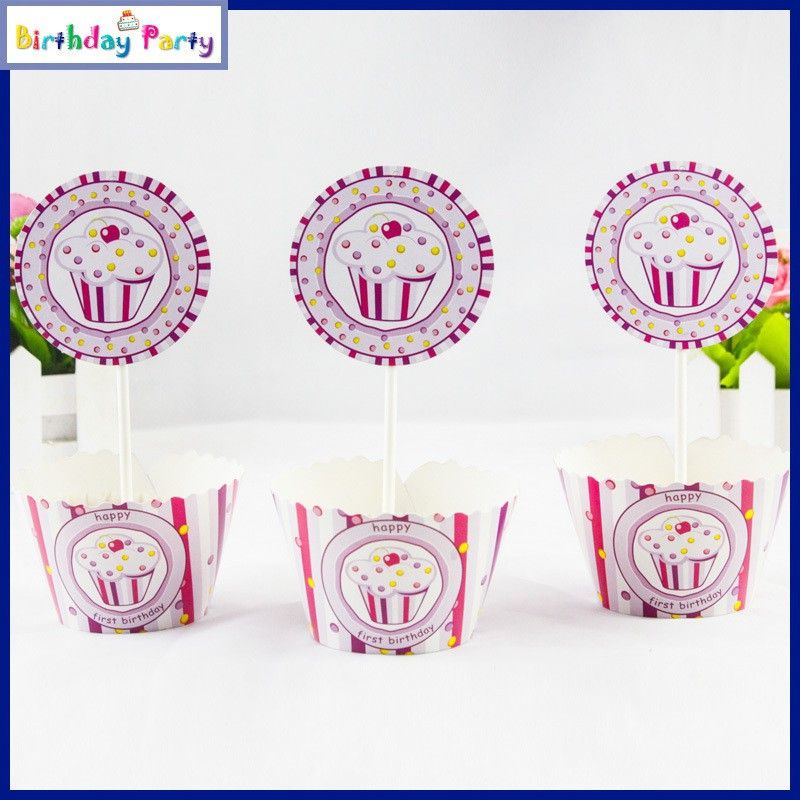 FUNCART Sweet Treat Cupcake Pink theme cup cake wrapper Cupcake paper Gift Wrapper  (Mutlicolor)