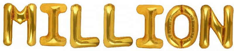 Utkarsh Solid Golden Color Popular And Trending Name (Million) 3D Foil Balloon  (Gold, Pack of 7)
