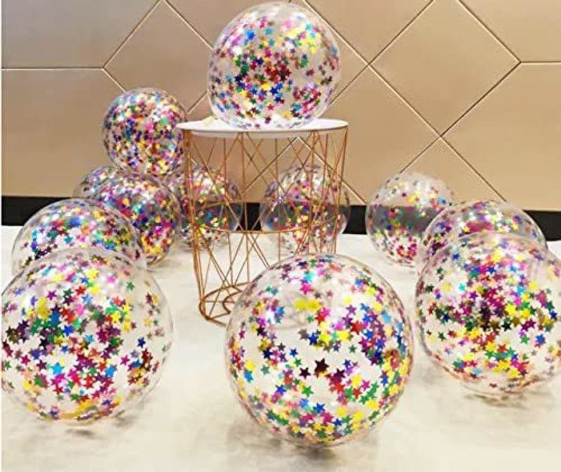 firstbuy Solid Confetti Balloon For Birthday,Anniversary,Wedding Party Decor Balloons -h21 Balloon  (Multicolor, Pack of 10)