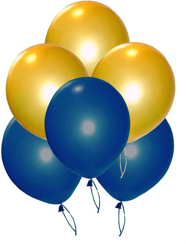 Lighter House Solid FK-618 Balloon  (Gold, Blue, Pack of 100)