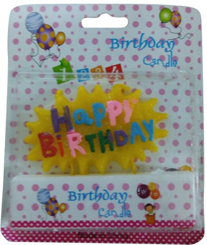 FUNCART YELLOW CLOUD SHAP HAPPY BIRTHDAY CANDLE Candle (Multicolor, Pack of 1) Candle  (Multicolor, Pack of 1)
