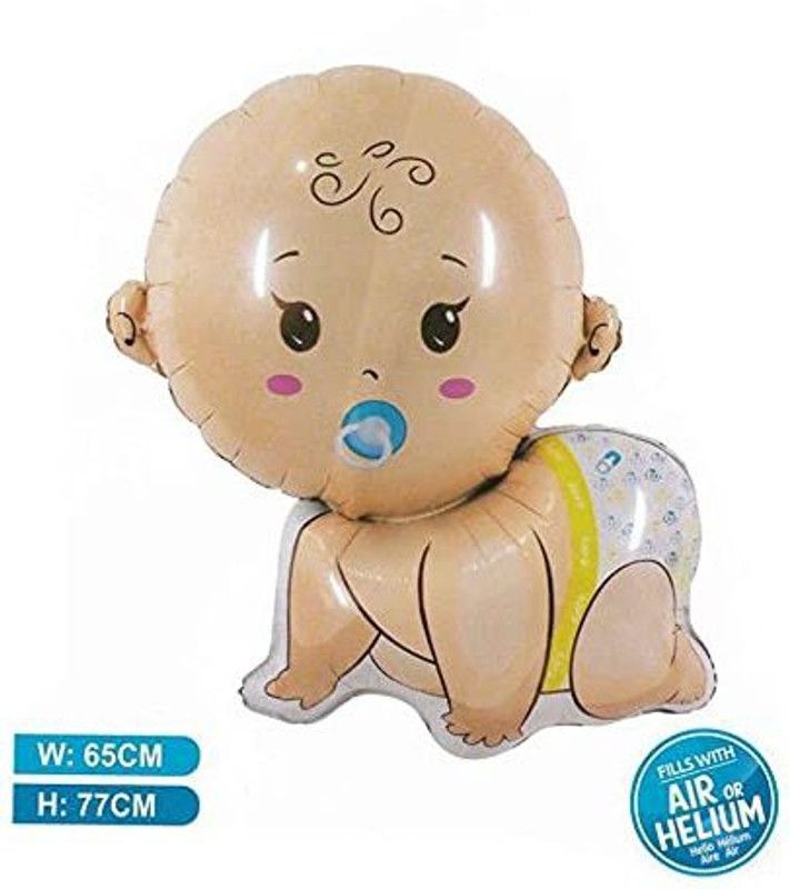 Neevaza Printed BABY BOY-2 Balloon  (Beige, Blue, Pack of 5)